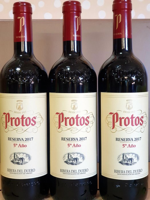 2017 Bodegas Protos, 5º Año - Ribera del Duero Reserva - 3 Flasker (0,75 L)