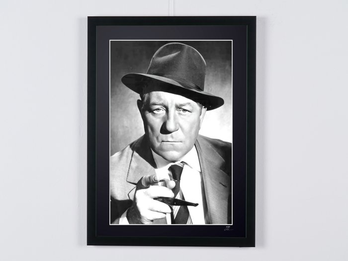 Inspector Maigret - Jean Gabin - Fine Art Photography - Luxury Wooden Framed 70X50 cm  - Limited Edition Nr 0 of 30 - Serial ID - Original Certificate (COA), Hologram Logo Editor and QR Code