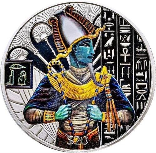 Serra Leoa. 20 Dollars 2023 Osiris - Totengott Herrscher der Unterwelt, 2 Oz (.999)