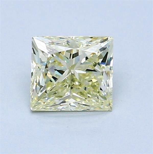 1 pcs 钻石 - 1.00 ct - 公主方形 - 淡黄 - VS2 轻微内含二级