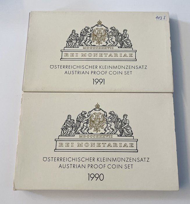 Österreich. Kleinmünzen Satz 1990 + 1991 (2 x)
