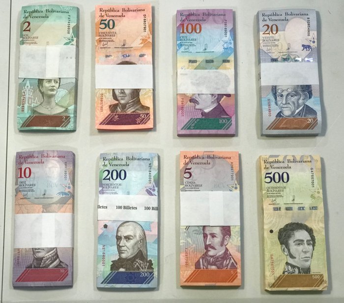 Venezuela. - 100 x 2, 5, 10, 20, 50, 100, 200, 500 Bolivares 2018 - Pick 101 to 108
