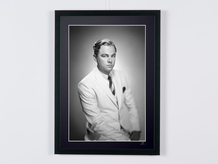 The Great Gatsby (2013) - Leonardo DiCaprio «Jay Gatsby» - Wooden Framed 70X50 cm - Limited Edition Nr 01 of 30 - Serial ID 30677 - Original Certificate (COA), Hologram Logo Editor and QR Code