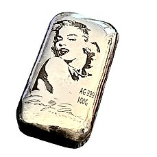 100 gram – Zilver .999 – Marylin Monroe -No Reserve-  (Zonder Minimumprijs)
