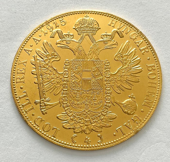 Itävalta. 4 Ducat 1915 (Restrike) Franz Joseph I