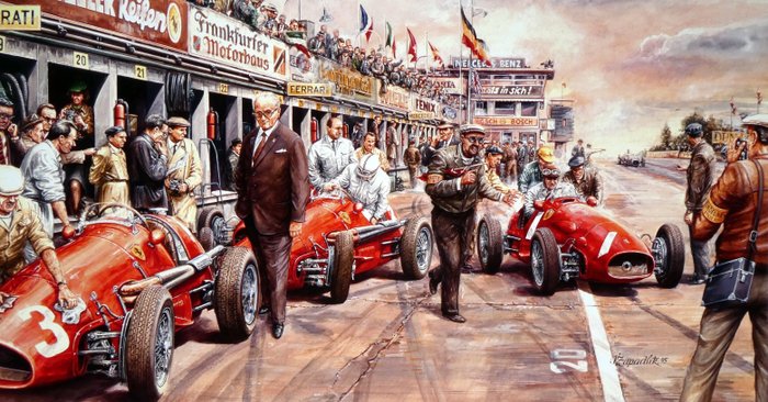 法拉利 - Grand Prix Germany - Nürburgring - Jose Froilan Gonzalez - 1954 - Artwork 