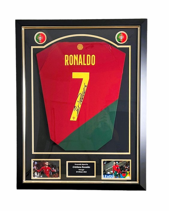 Cristiano Ronaldo Signed Autographed Portugal Jersey Framed to