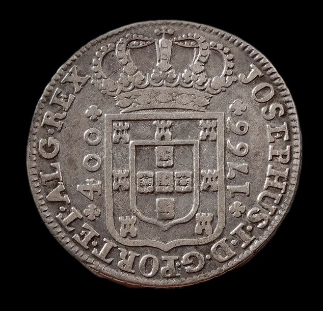 Portugal. D. José I (1750-1777). Cruzado Novo (480 Reis) 1766 - Coroa s/Pedúnculos