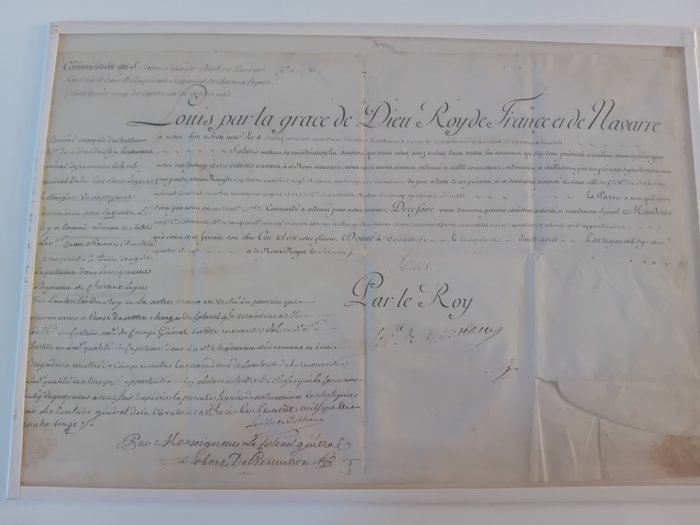 Louis XVI [Secrétaire] - Ancien acte de nomination signé - 1780