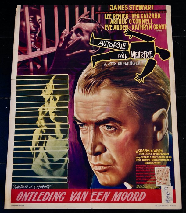 - - Anatomy of a murder - ANATOMY OF A MURDER 1959 film noir Belgian movie poster