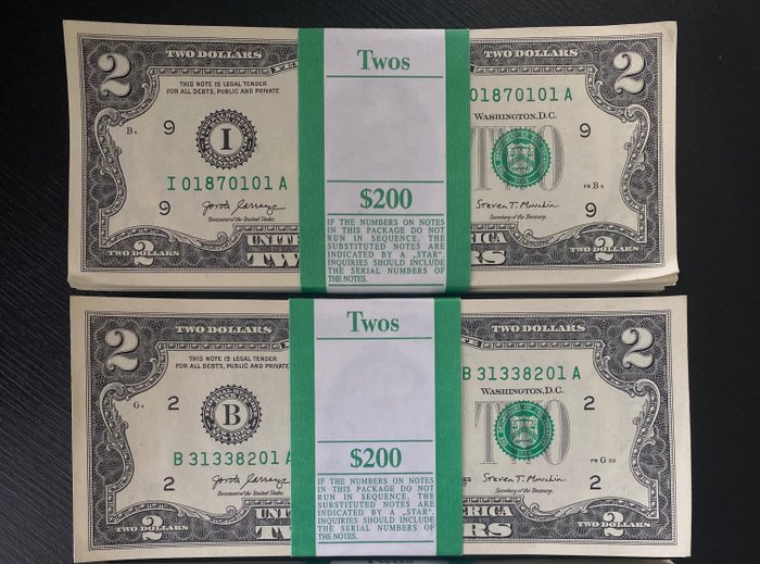 Estados Unidos. - 200  x  2 Dollars 2017 A - original bundles
