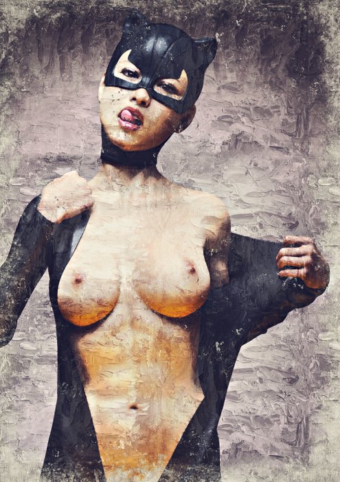 Boriani - Catwoman - Giclée - Oil limited edition 5/5 - Prima edizione