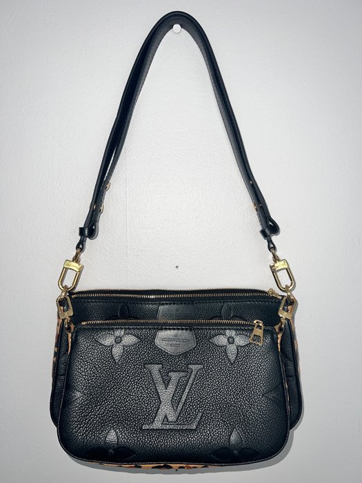 Louis Vuitton Black Monogram And Brown Leopard Empreinte Leather