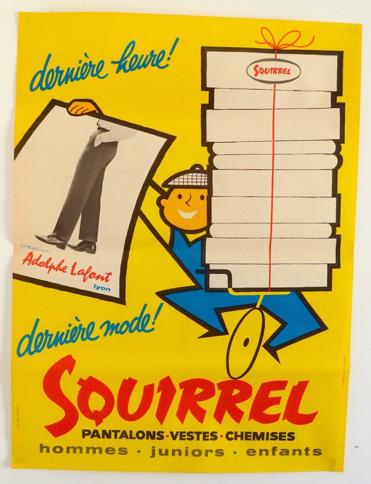 aucun – Adolphe Lafont – Squirrel – Dernière mode ! Affiche originale – C.1950