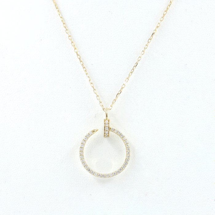 Necklace with pendant - 14 kt. Yellow gold -  0.24ct. tw. Diamond  (Natural)