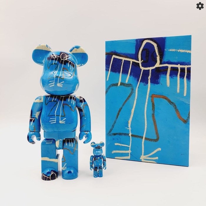 Medicom Toy Be@rbrick – Jean-Michel Basquiat v9 (Blue Angel) 400% & 100% Bearbrick Set