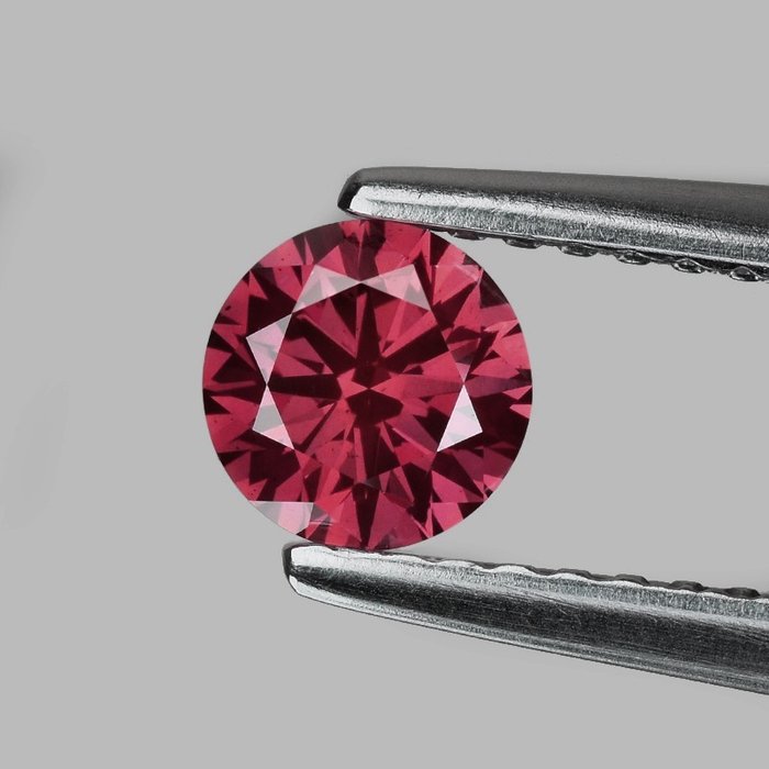 1 pcs Diamante - 0.46 ct - Rotondo - IGI Certified - [Fancy Intense Orange Pink] - SI2