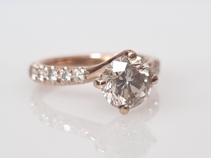 14K包金 玫瑰金 - 戒指 - 1.44 ct 钻石 - Diamonds