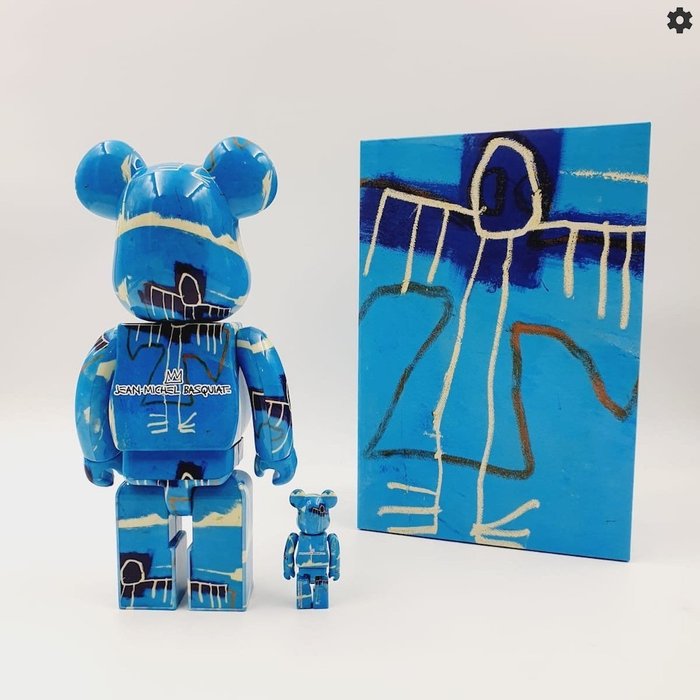 Medicom Toy Be@rbrick – Jean-Michel Basquiat v9 (Blue Angel) 400% & 100% Bearbrick Set