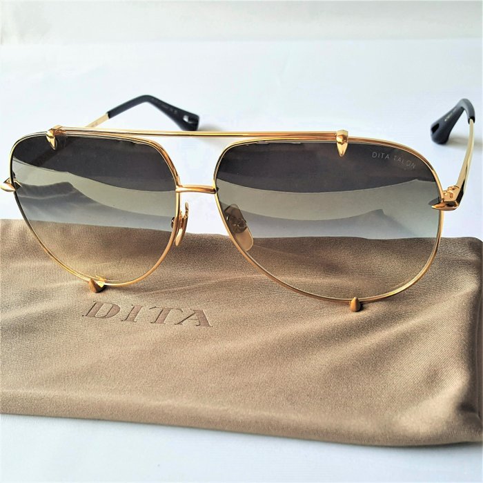 Dita - TITANIUM - Aviator - Gold - Special Frame - Premium - Hand Made - New - Solbriller