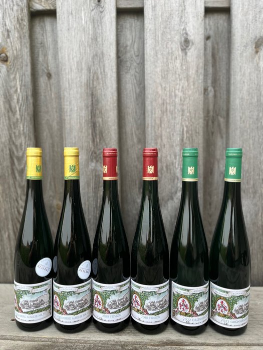 Maximin Grünhaus, Riesling: 2018 x2 Fusion & 2018 x2 Herrenberg Auslese #59 & 2022 x2 Riesling 1G - Moselle - 6 Bouteilles (0,75 L)