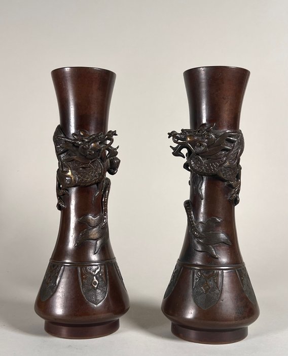 花瓶 - 青銅色 - 日本 - 明治時期（1868-1912）