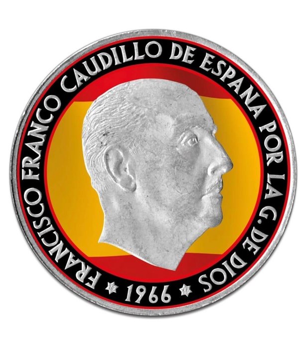 Spain. 100 Pesetas 1966 Francisco Franco Coloreada