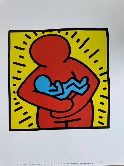 Keith Haring (after) - (1958-1990), Untitled ( mother and child), licensed by Artestar NY, printed in U.K. 2021