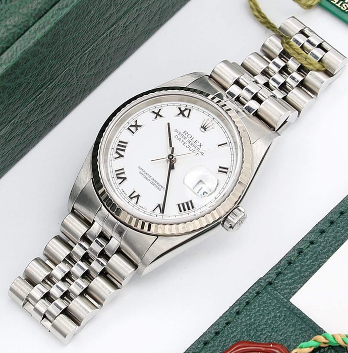 Rolex - Oyster Perpetual Datejust - White Roman Dial - 16234 - 中性 - 1990-1999