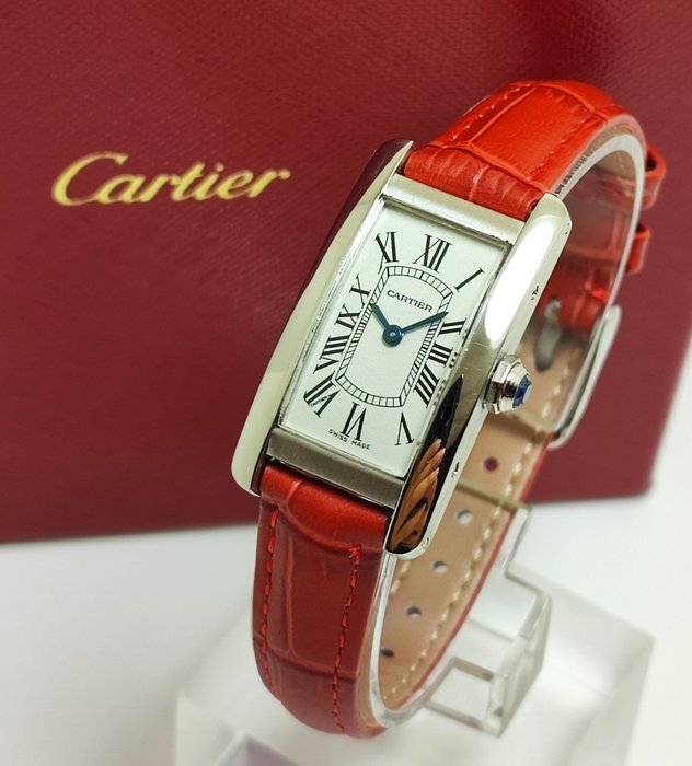 Cartier - Tank Americaine 18K (0,750) White Gold - W26019L1 - Naiset - 2011-nykypäivä