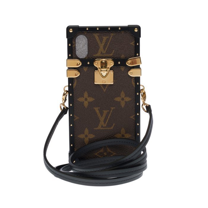 LV LV Unisex Clutch Box Brown Monogram Eclipse Coated Canvas Cowhide  Leather in 2023