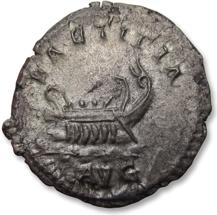 Roman Empire. Postumus (AD 260-269). Silvered Antoninianus Treveri or Colonia Agrippinensis mint 261 A.D. - LAETITIA AVG -