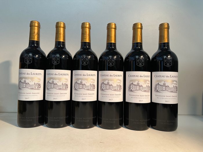 2017 Chateau des Laurets Edmond de Rothschild - Puisseguin-Saint-Emilion - 6 Bottles (0.75L)