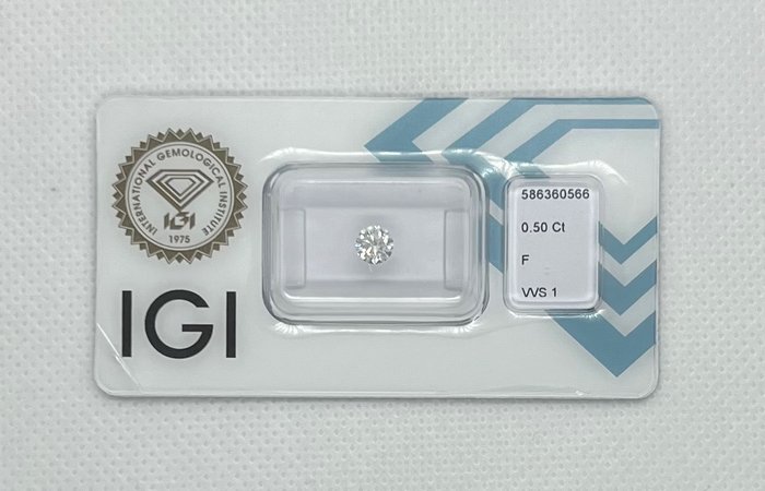 Diamant – 0.50 ct – Briljant, Rond – F – VVS1