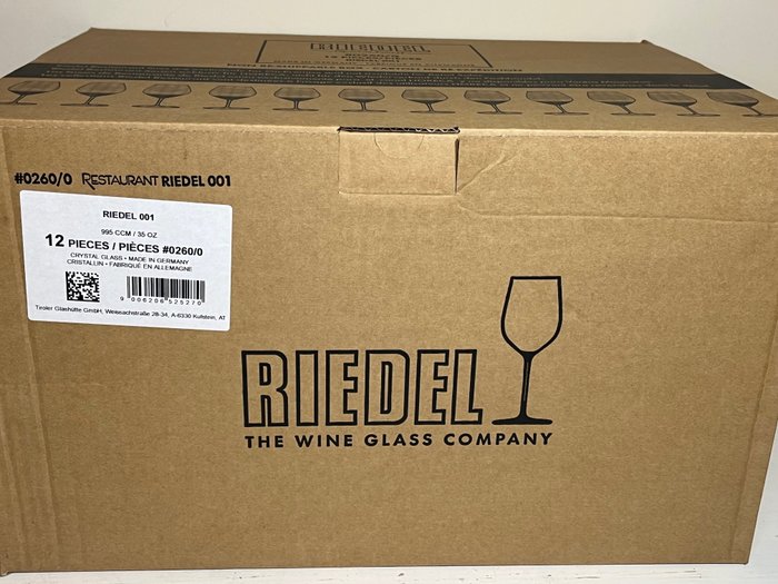 葡萄酒杯 - Riedel '001' 大瓶裝，12 件裝水晶玻璃杯 - 水晶