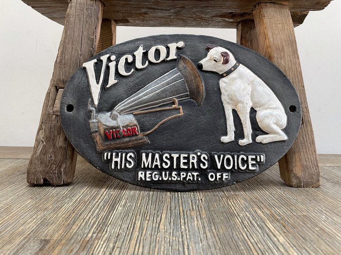 Sign - HMV- His Master's Voice - Panneau - Fer (fonte/fer forgé)