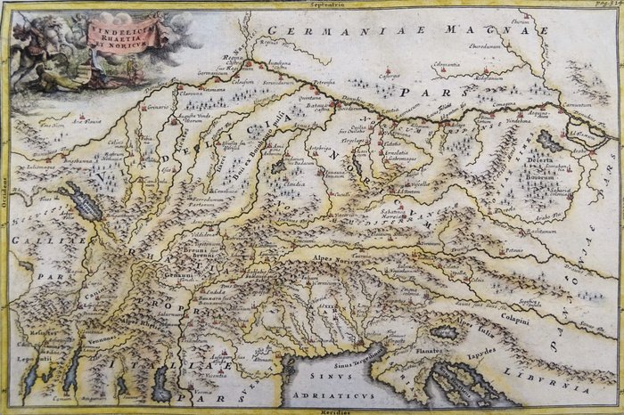 Italia, Northern Italy, Alps, Austria, Slovenia; C. Cellarius - Vindelicia, Rhaetia et Noricum - 1701-1720