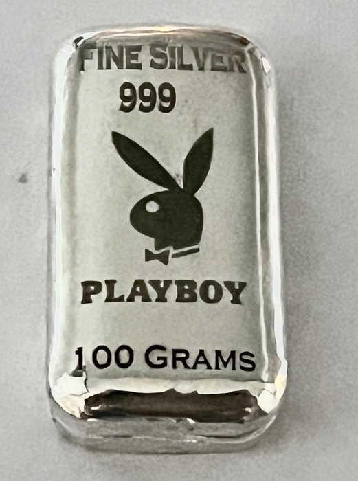 100 grame - Argint .999 - Playboy - No Reserve  (Fără preț de rezervă)