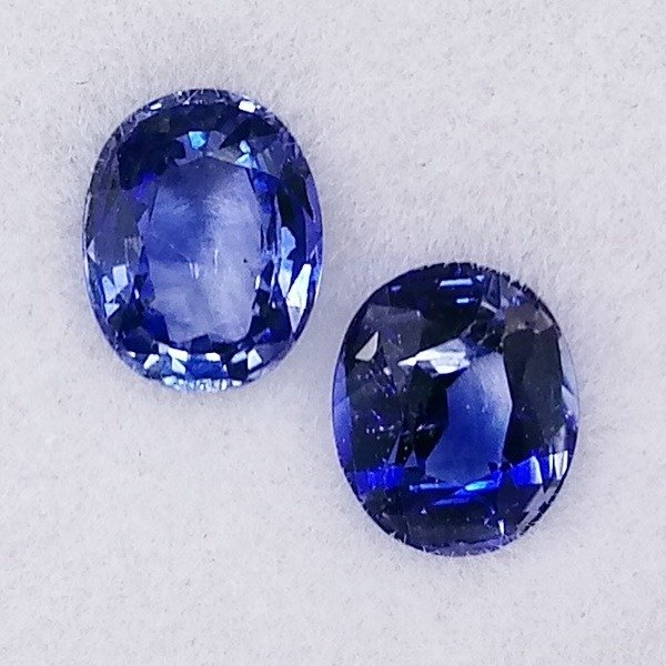 2 pcs  Blue Sapphire - 1.74 ct