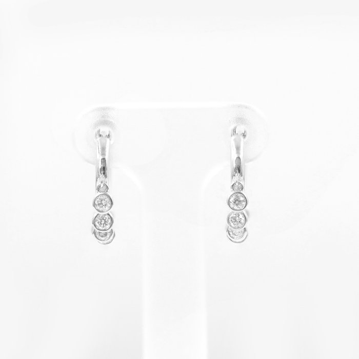 Boucles d'oreilles - 14 carats Or blanc -  0.35 tw. Diamant  (Naturelle) 