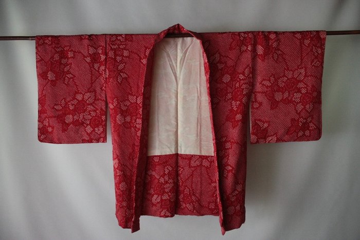 Haori - Silk - Haori 羽織 with tie-dye 絞り(shibori) - Japan