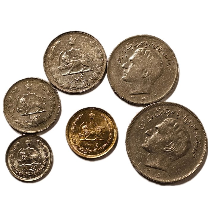 Iran. Collection of old Pahlavi coins.