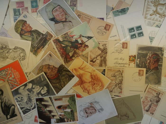 Empire allemand - Reçus d'objets du Troisième Reich, cartes de propagande, entiers postaux, etc.