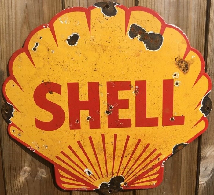 Shell - Emailleschild (1) - Emaille