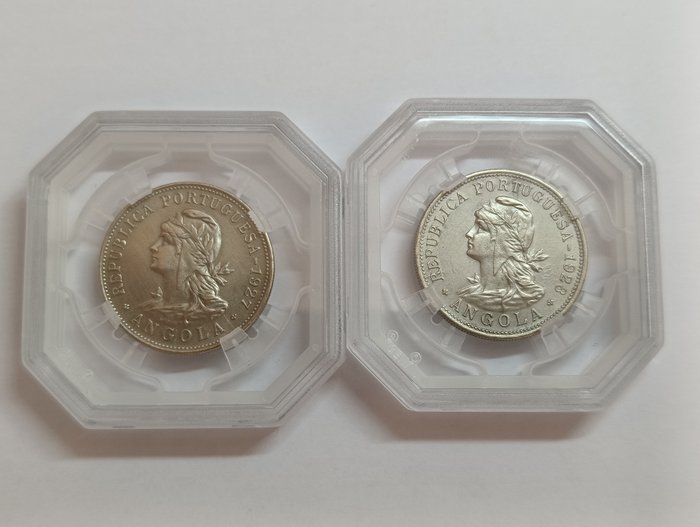 Portuguese Angola. 50 centavos 1927 - 1928 (2 moedas)