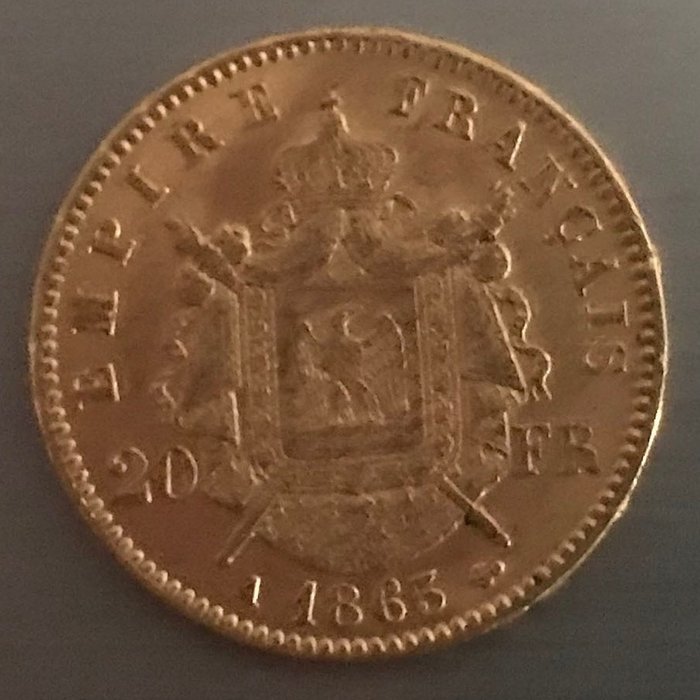 20 Francs Or 1865-A, Paris