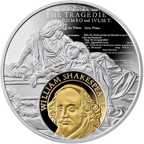 Cameroun. 500 Francs 2016 Cervantes and Shakespeare Proof Silver Coin 1/2 oz