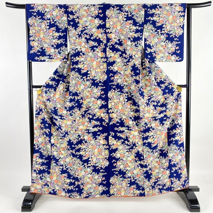 Kimono, komon (1) - Seta - Fiori, crêpe - Giappone - Seconda metà del 20° secolo