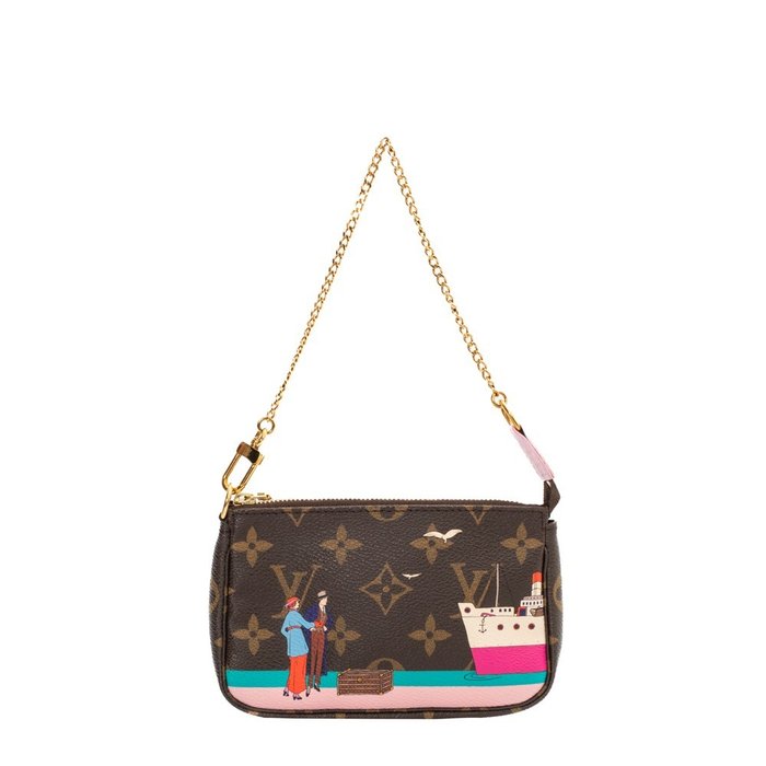 Louis Vuitton - Authenticated Pochette Accessoire Handbag - Cloth Brown for Women, Very Good Condition