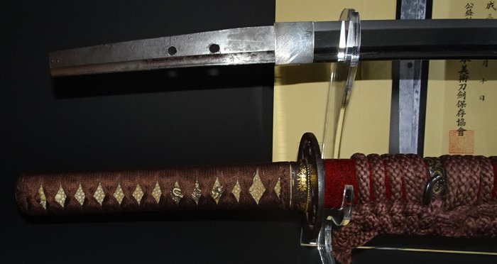 Katana – Staal – Japanese Samurai Sword Katana Nakajima Rai Kuninaga NBTHK Tokubetsu Hozon – Japan – 14e eeuw